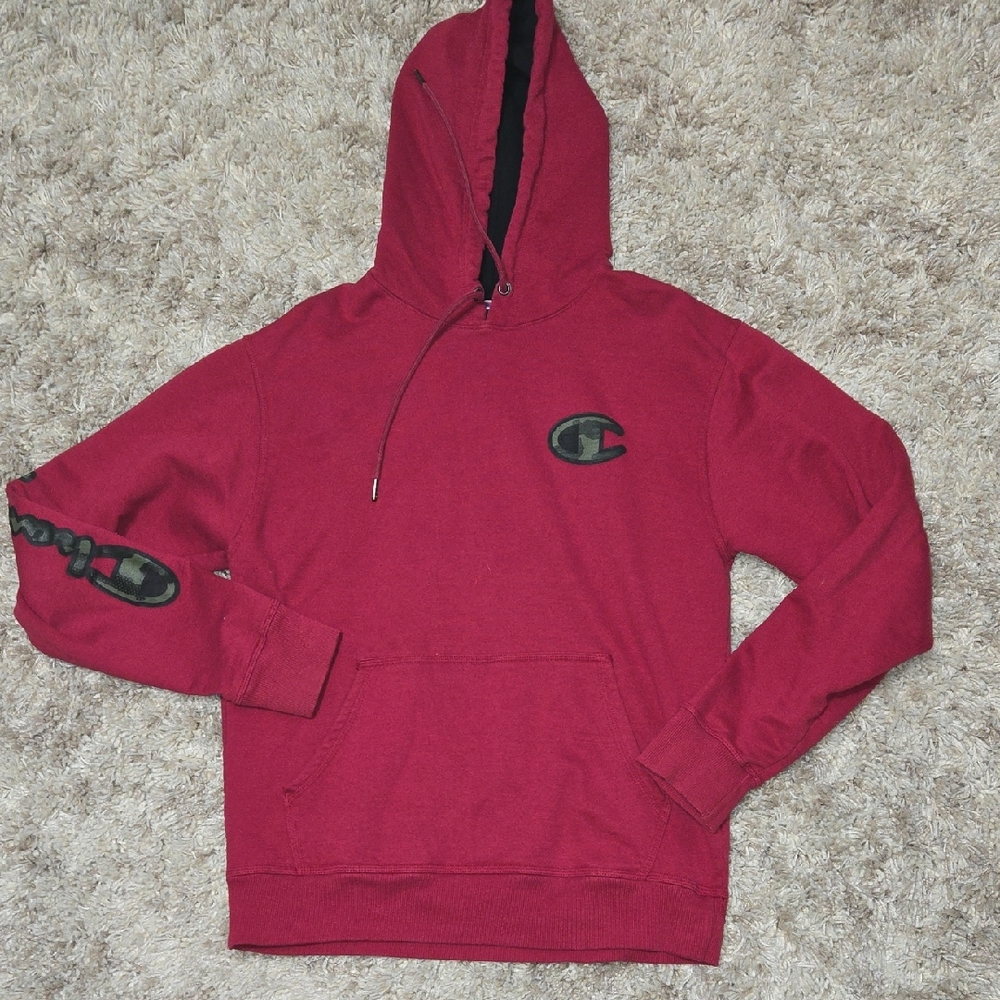 Champion Maroon Hoodie with Black Logo